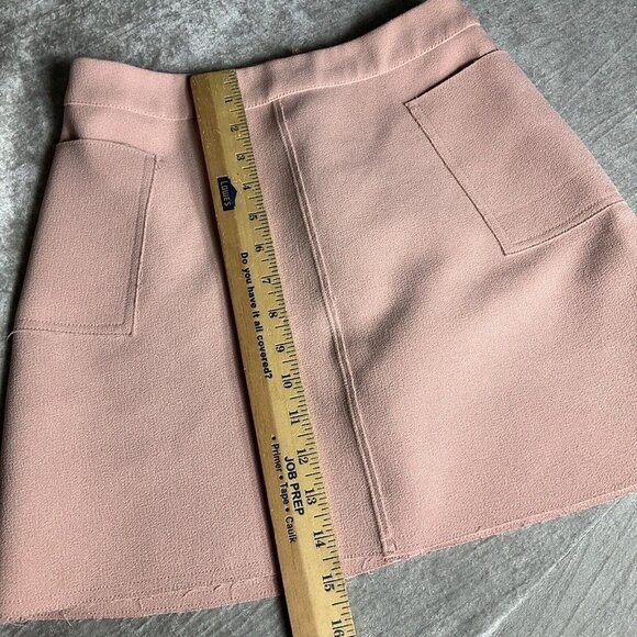 TOPSHOP Pink Cargo Style Mini A Line Skirt Size 4 Raw Hem MOTO Preppy Casual - Picture 6 of 12
